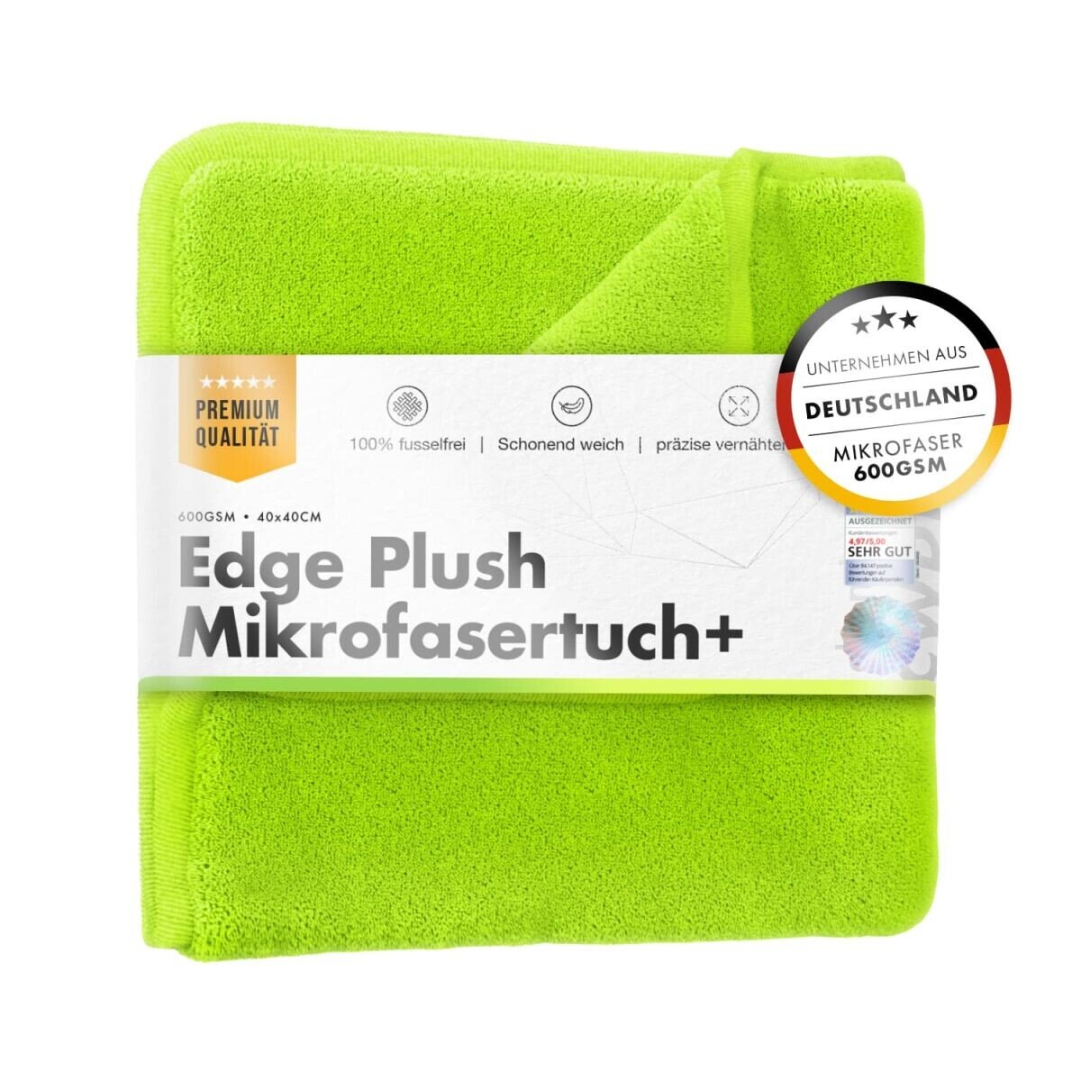 Chemicalworkz Edge Plush Mikrofasertuch 600GSM Grün 40x40cm