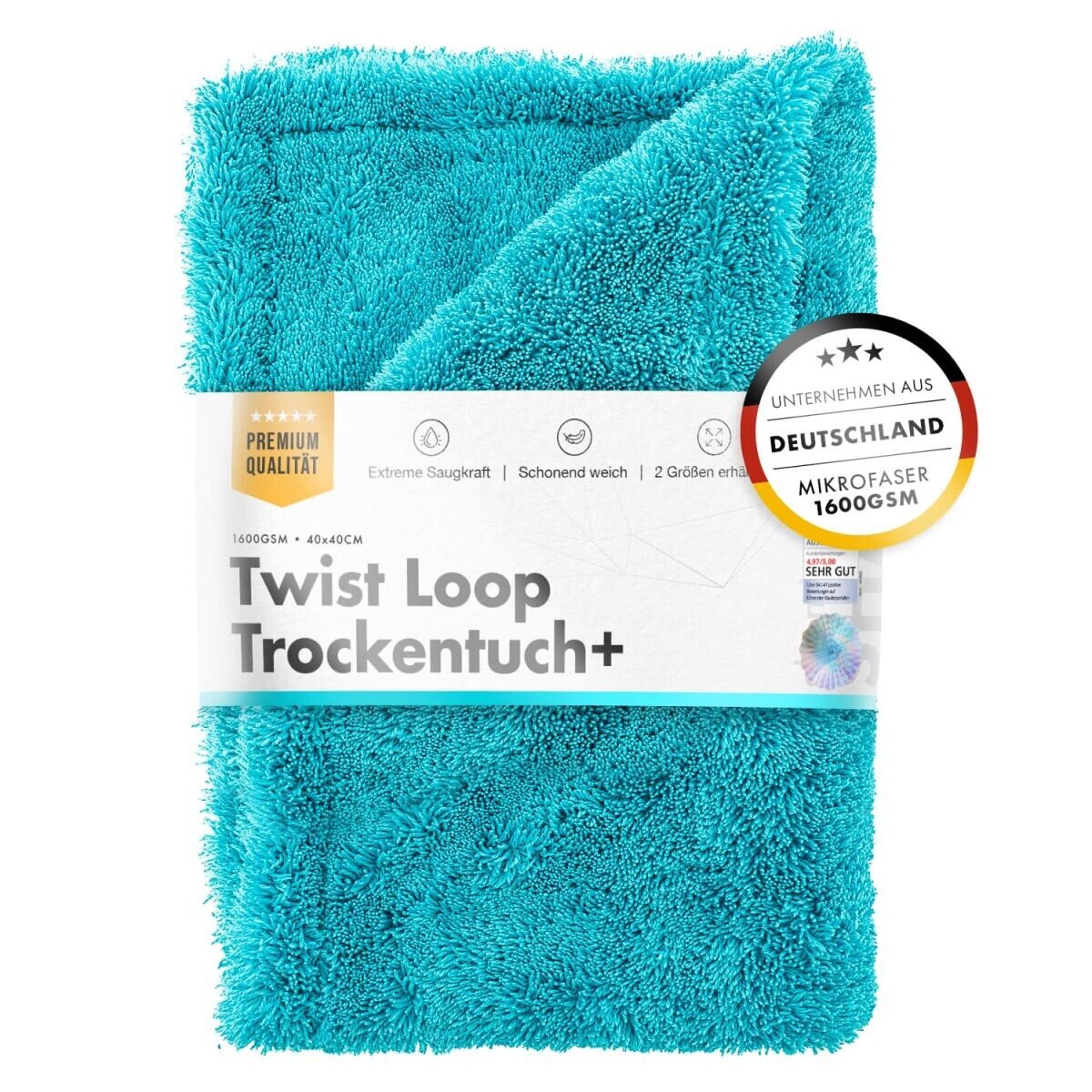 Chemicalworkz Premium Twisted Loop Trockentuch 1600GSM Türkis 45×75cm